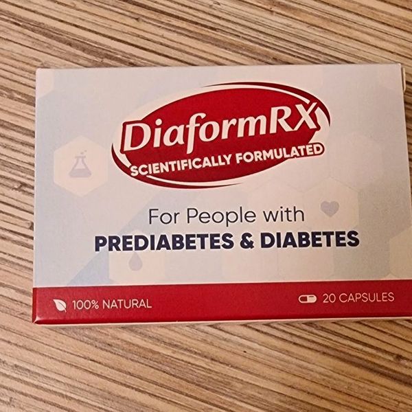 Scatola bianca e rossa di DiaformRX da 20 capsule