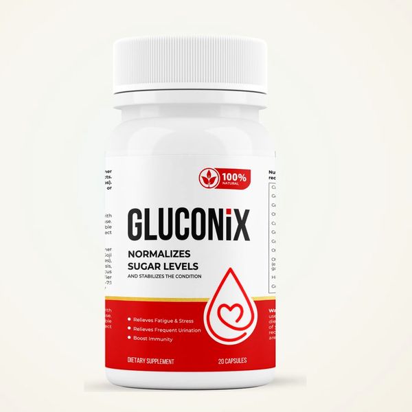Flacone bianco e rosso di Gluconix da 20 capsule