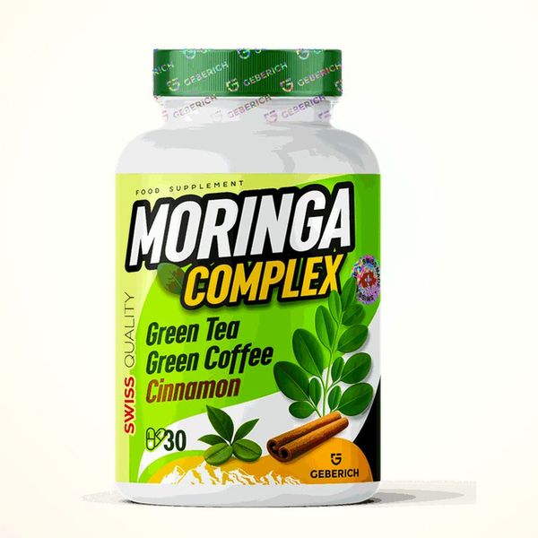 Flacone di Moringa Complex da 30 capsule con etichetta verde
